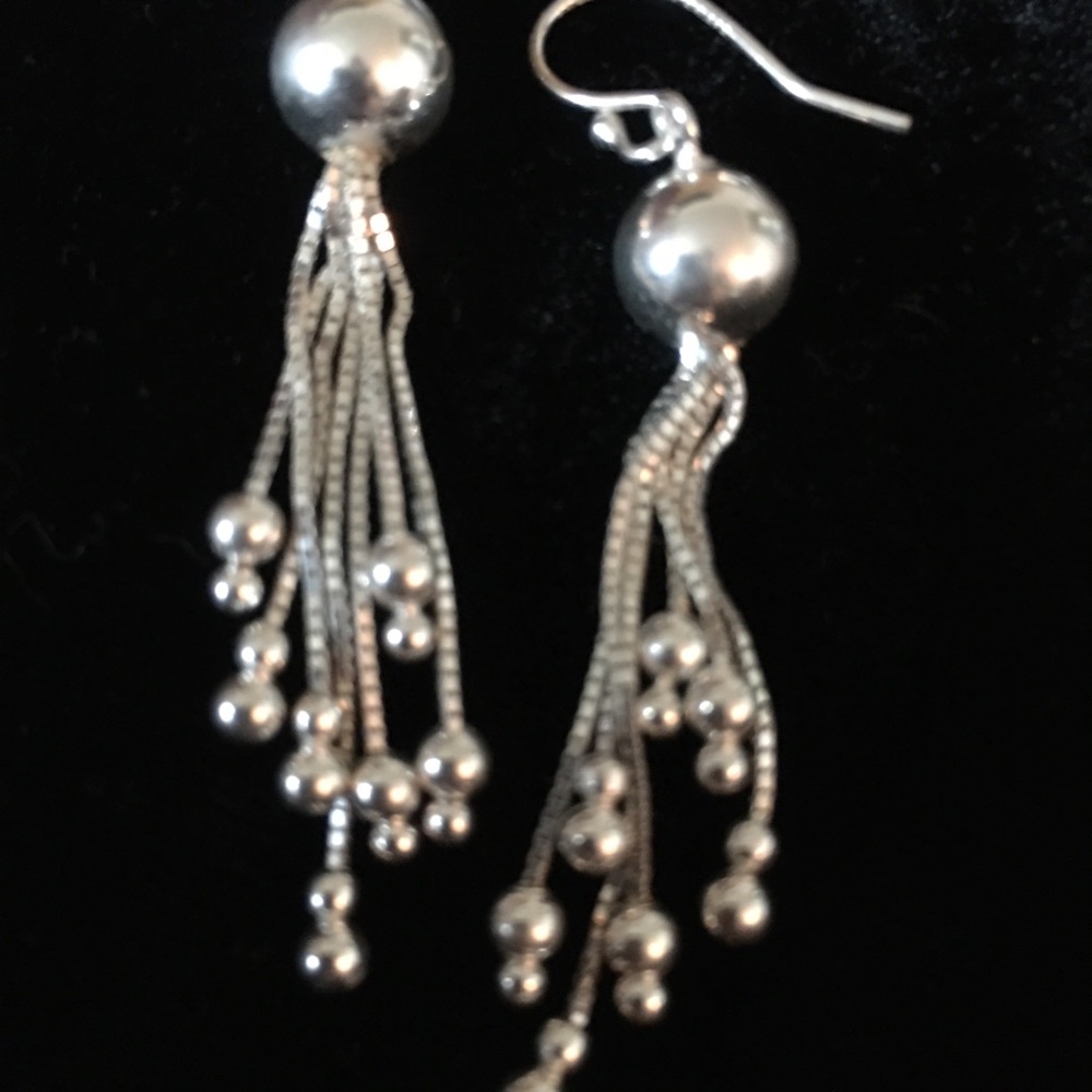 Solid Sterling Waterfall Fluid Earrings - image 2